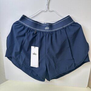 Alo Royal Blue Double-Layer Athletic Shorts, Women's Size M